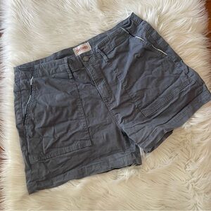 Driftwood Women Size 32 Shorts Gray Pockets Summer Stretch Embroidered Trim